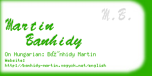 martin banhidy business card